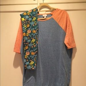 Lula Roe One size leggings and Irma top